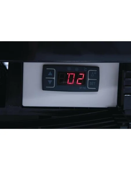 Vitrine réfrigérée porte incurvée économe en énergie Polar série C noire 86L