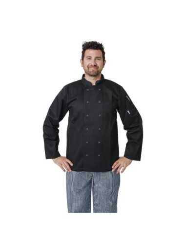 Veste de cuisine mixte Whites Vegas manches longues noire XL