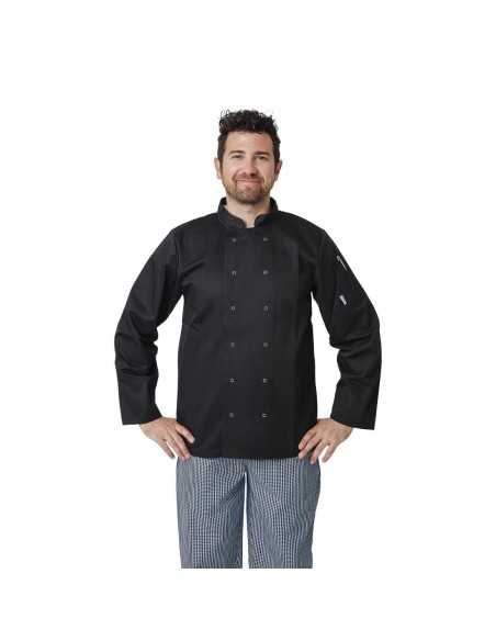 Veste de cuisine mixte Whites Vegas manches longues noire XL