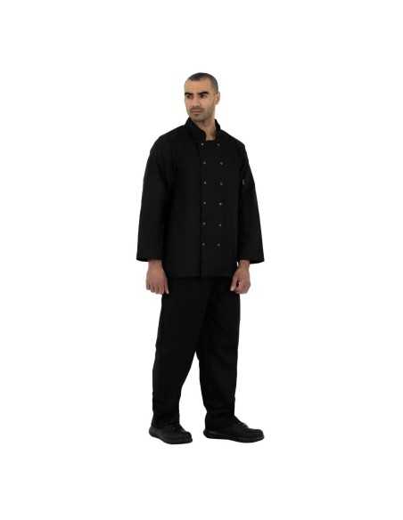 Veste de cuisine mixte Whites Vegas manches longues noire XL