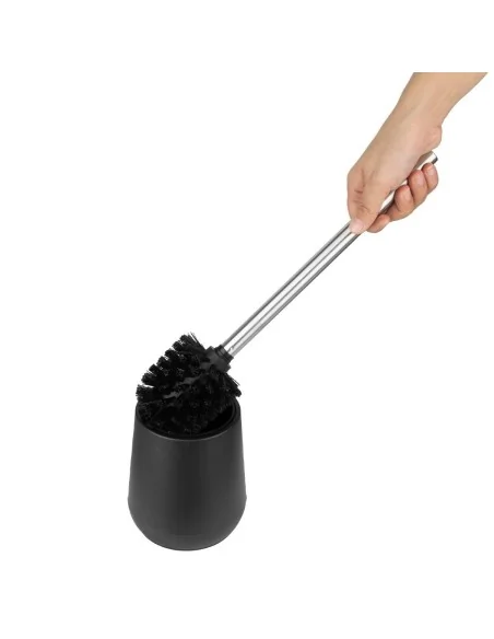 Brosse et support WC noir Jantex 