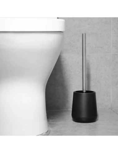 Brosse et support WC noir Jantex 