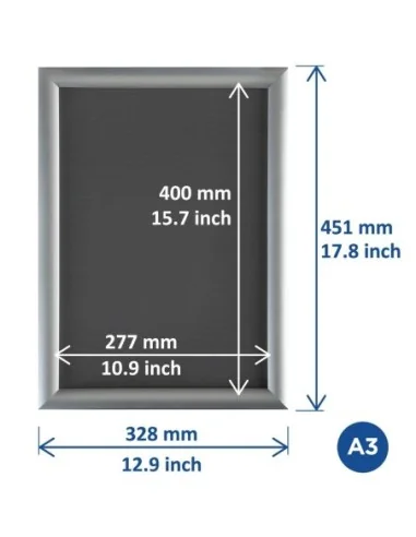 Cadre clipsable en aluminium Europel A3 25mm