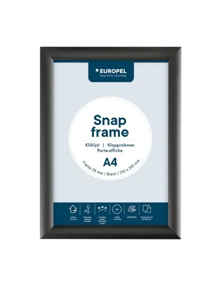 Cadre clipsable Europel A4 25mm noir