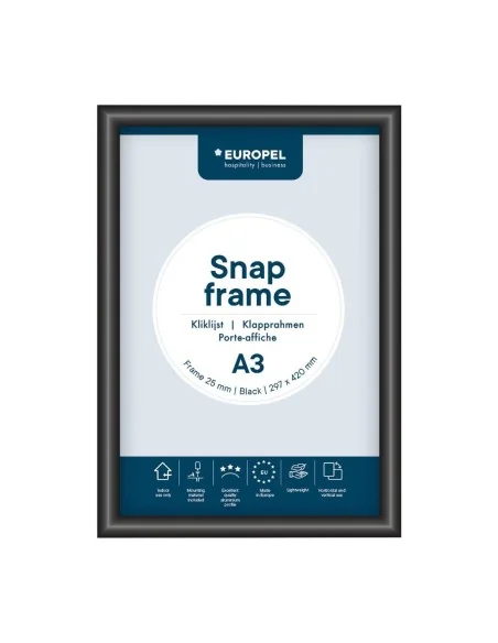 Cadre clipsable Europel A3 25mm noir