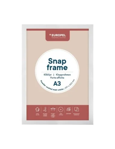 Cadre clipsable Europel A3 25mm blanc mat