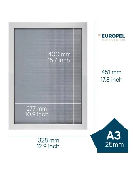 Cadre clipsable Europel A3 25mm blanc mat