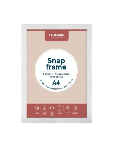 Cadre clipsable Europel A4 25mm blanc mat