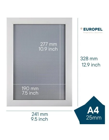 Cadre clipsable Europel A4 25mm blanc mat