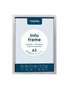 Cadres d'affichage autocollants Europel A3 argent (lot de 2)