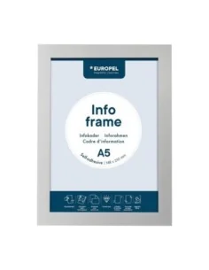 Cadres d'affichage autocollants Europel A5 argent (lot de 2)