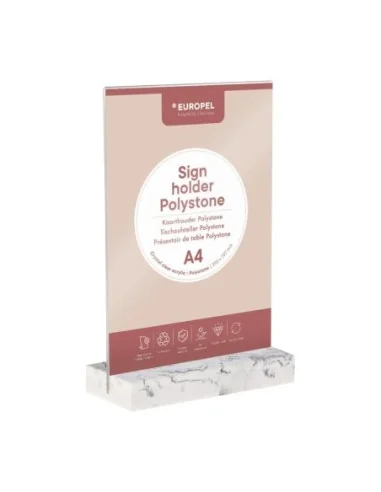 Présentoir de table Europel A4 polystone blanc
