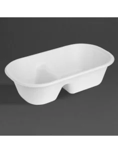 Barquettes ovales 2 compartiments en bagasse Fiesta Compostable 900ml (lot de 100) 2