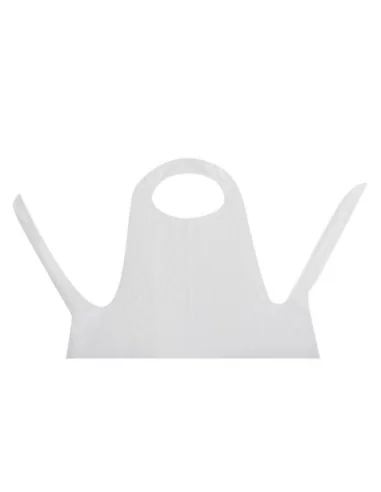 Tabliers jetables en polyéthylène blancs 14,5 microns (Lot de 100)