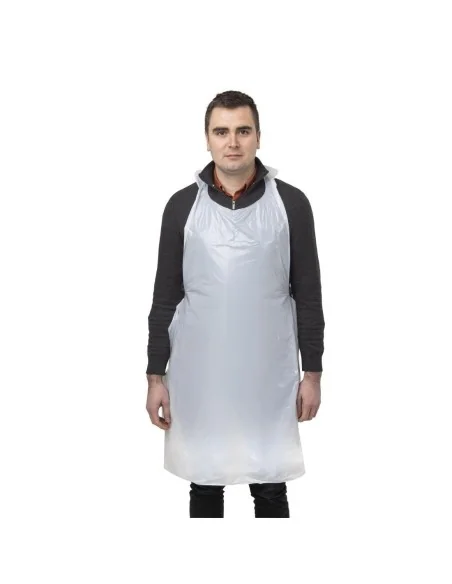 Tabliers jetables en polyéthylène blancs 14,5 microns (Lot de 100)