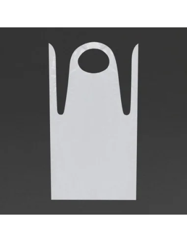Tabliers jetables en polyéthylène blancs 14,5 microns (Lot de 100)