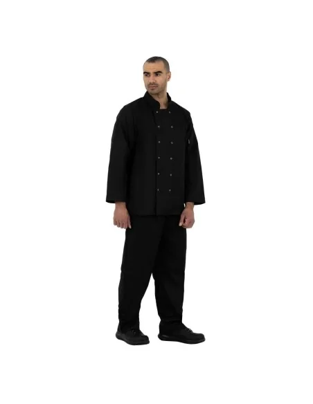 Veste de cuisine mixte Whites Vegas manches longues noire XL