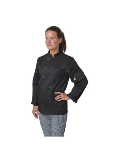 Veste de cuisine mixte Whites Vegas manches longues noire XXL