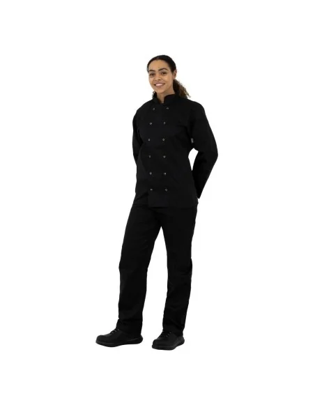 Veste de cuisine mixte Whites Vegas manches longues noire XXL