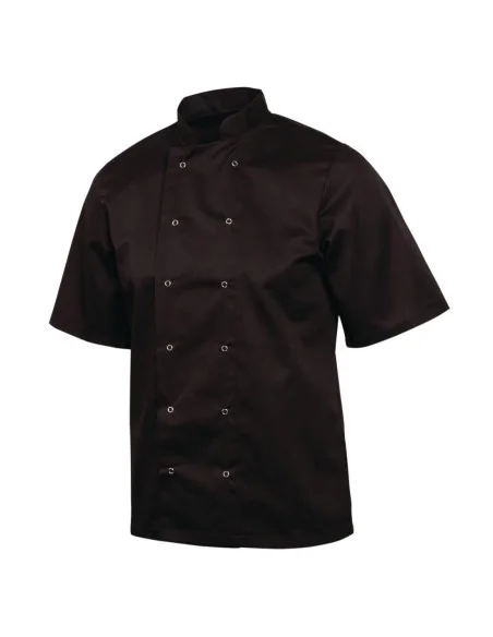 Veste de cuisine mixte Whites Vegas manches courtes noire XXL