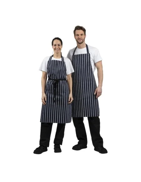 Tablier bavette Whites rayé marine et blanc