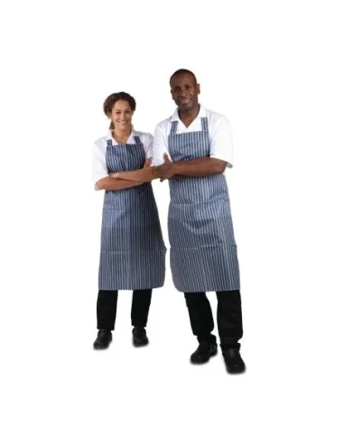 Tablier bavette déperlant Whites bleu et blanc