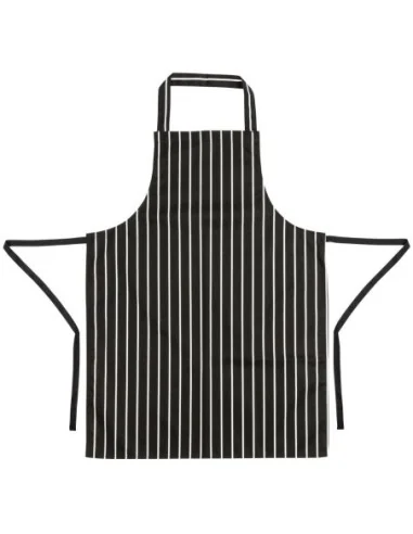 Tablier bavette Whites rayé noir et blanc