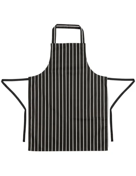 Tablier bavette Whites rayé noir et blanc