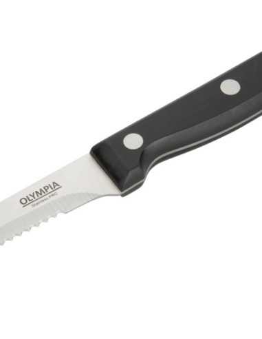 Couteaux à viande Olympia manche noir (Lot de 12)
