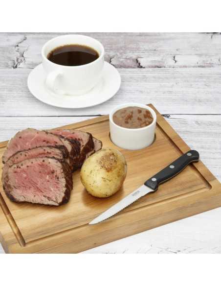 Couteaux à viande Olympia manche noir (Lot de 12)