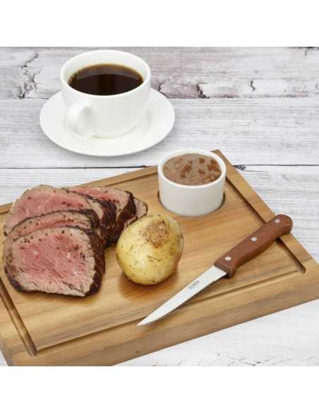 Couteaux à viande Olympia manche en bois (Lot de 12)