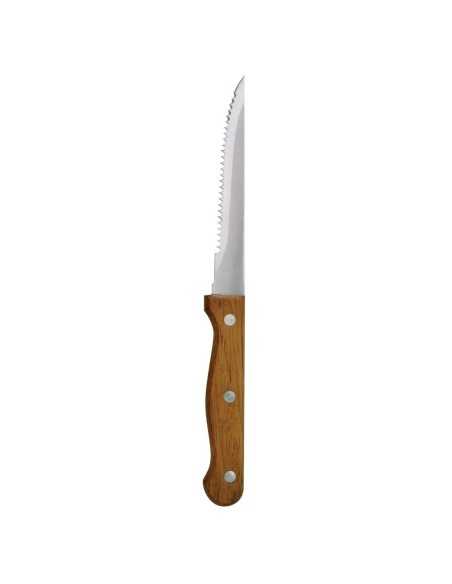 Couteaux à viande Olympia manche en bois (Lot de 12)