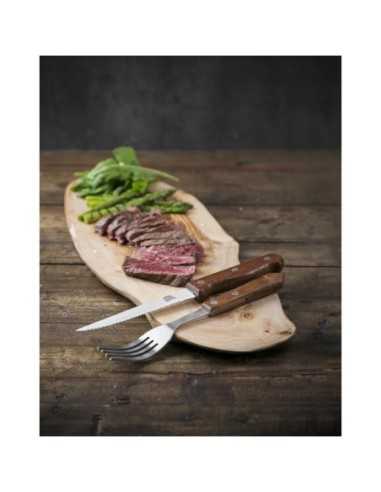 Fourchettes à viande Olympia manche en bois (Lot de 12)