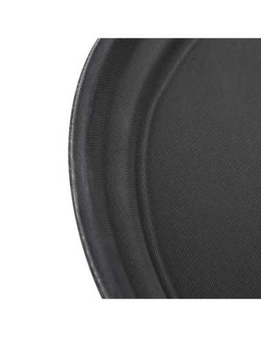 Plateau ovale antidérapant en polypropylène noir Olympia Kristallon 685mm