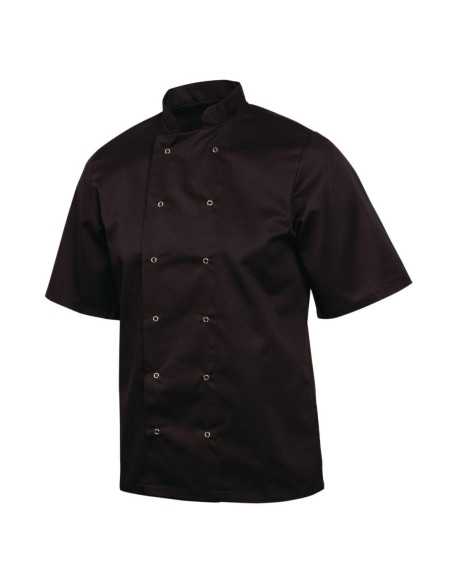 Veste de cuisine mixte Whites Vegas manches courtes noire XXL