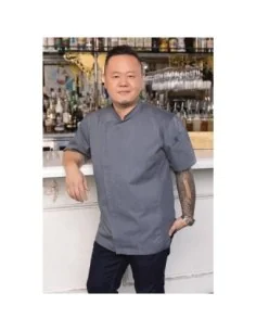 Veste de cuisine mixte légère manches courtes à fermeture éclair Springfield Chef Works Urban bleu encre XS 2