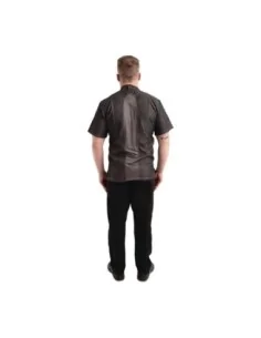 Veste mixte à boutons pression manches courtes Chef Works Tribeca denim noir S 2