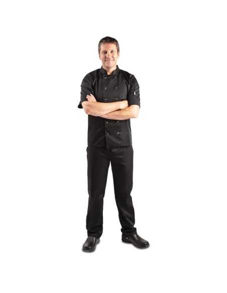 Veste de cuisine mixte Whites Vegas manches courtes noire XXL