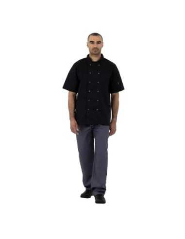 Veste de cuisine mixte Whites Vegas manches courtes noire XXL