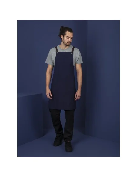 Tablier bavette en coton Southside bleu marine