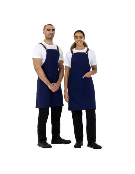 Tablier bavette en coton Southside bleu marine