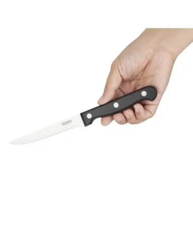 Couteaux à viande Olympia manche noir (Lot de 12)