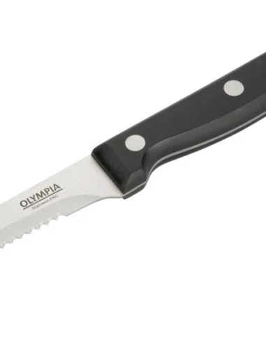 Couteaux à viande Olympia manche noir (Lot de 12)