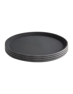 Plateau antidérapant en plastique Olympia Kristallon rond noir 406mm 2