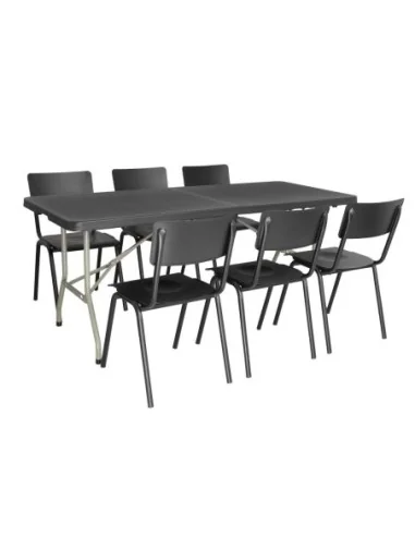 Table pliable au centre Bolero noire 1829mm