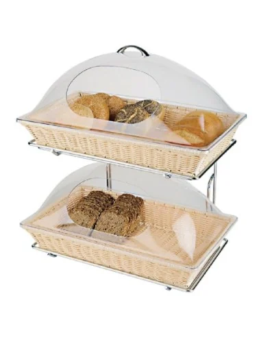 Présentoir chromé 2 niveaux pour paniers APS GN1/1