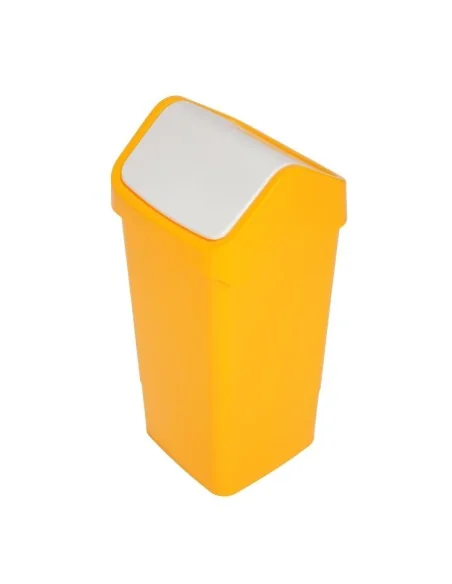 Poubelle polypropylène à couvercle battant SYR jaune 50L