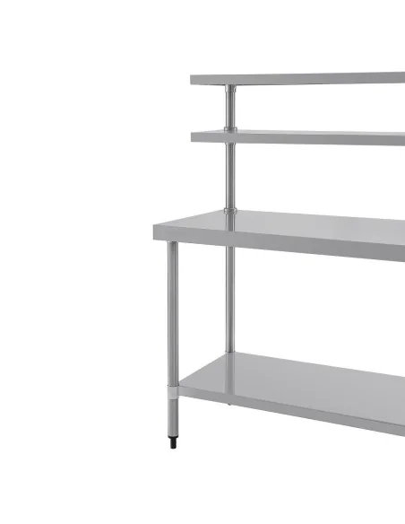 Table inox avec 2 étagères supérieures Vogue 1200mm