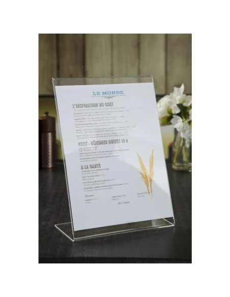 Protège-menus incliné en acrylique Olympia A4