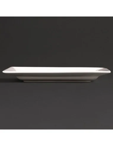 Assiettes rectangulaires à bord large Olympia Lumina 200 x 130mm (Lot de 6)